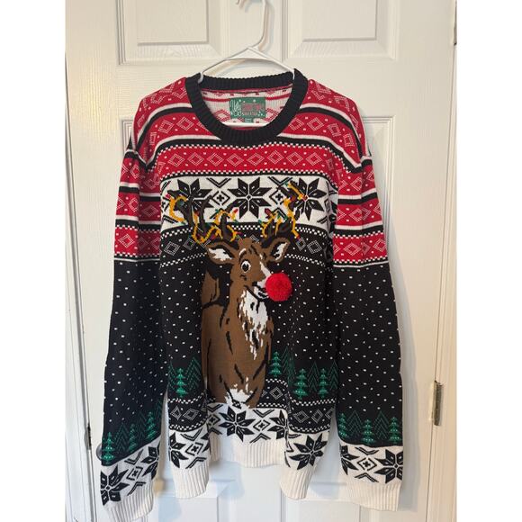 Ugly Christmas Sweater Rudolph the Red Nose Reindeer Sweater Size XXL - Picture 1 of 4